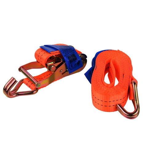 Ratchet Tie Down Strap with J Hooks 4m/2T/35mm