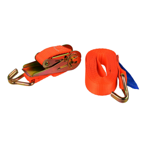 Ratchet Tie Down Strap with J Hooks 4m/1T/25mm