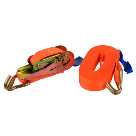 Ratchet Tie Down Strap with J Hooks 5m/1T/25mm