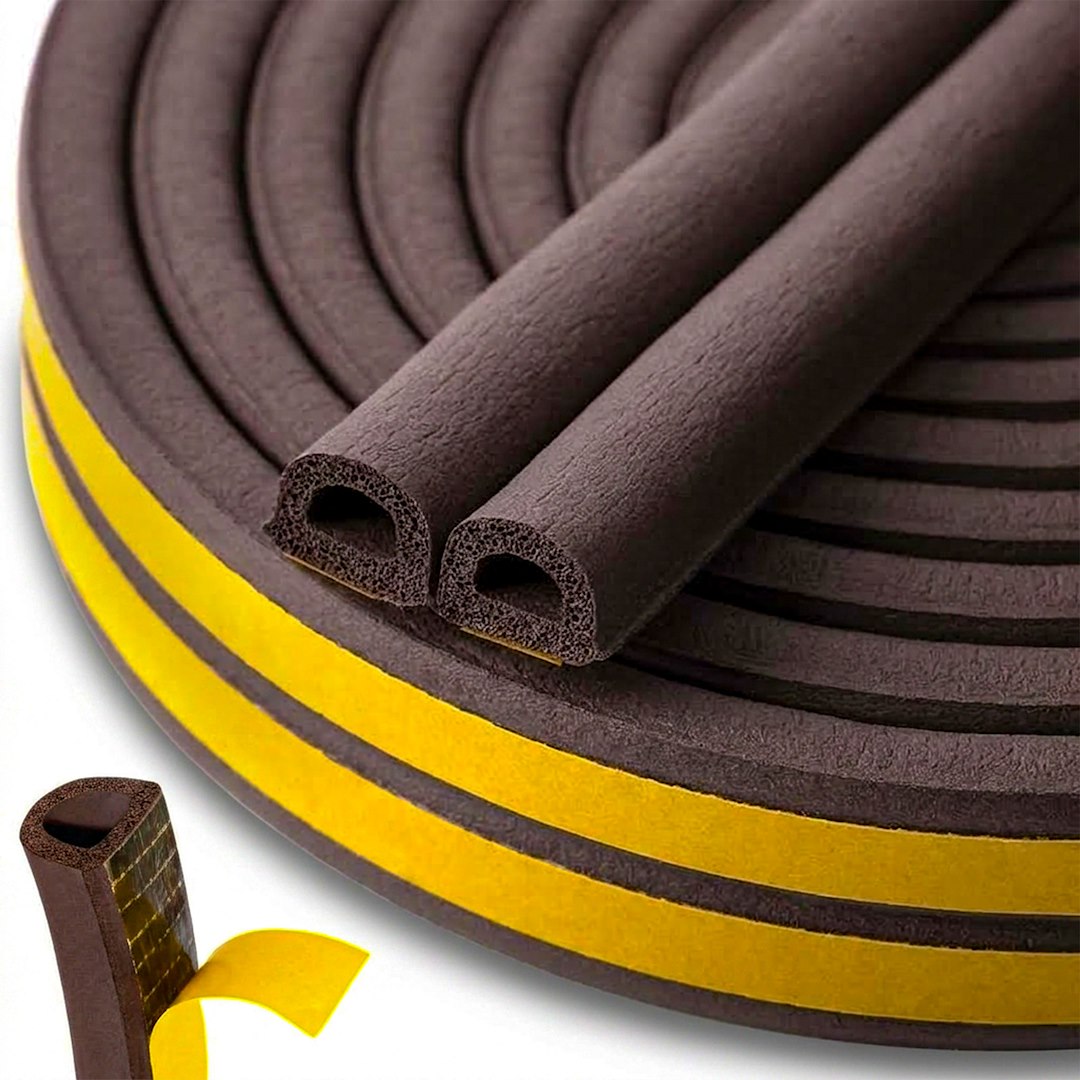 Pašlīmējošs loga un durvju hermētisks blīvējums EPDM tips D 14x12mm 40m /brūns