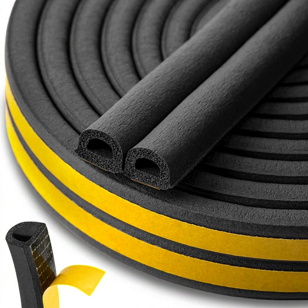 Pašlīmējošs loga un durvju hermētisks blīvējums EPDM tips D 14x12mm 40m /melns