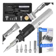Gas soldering iron with accessories