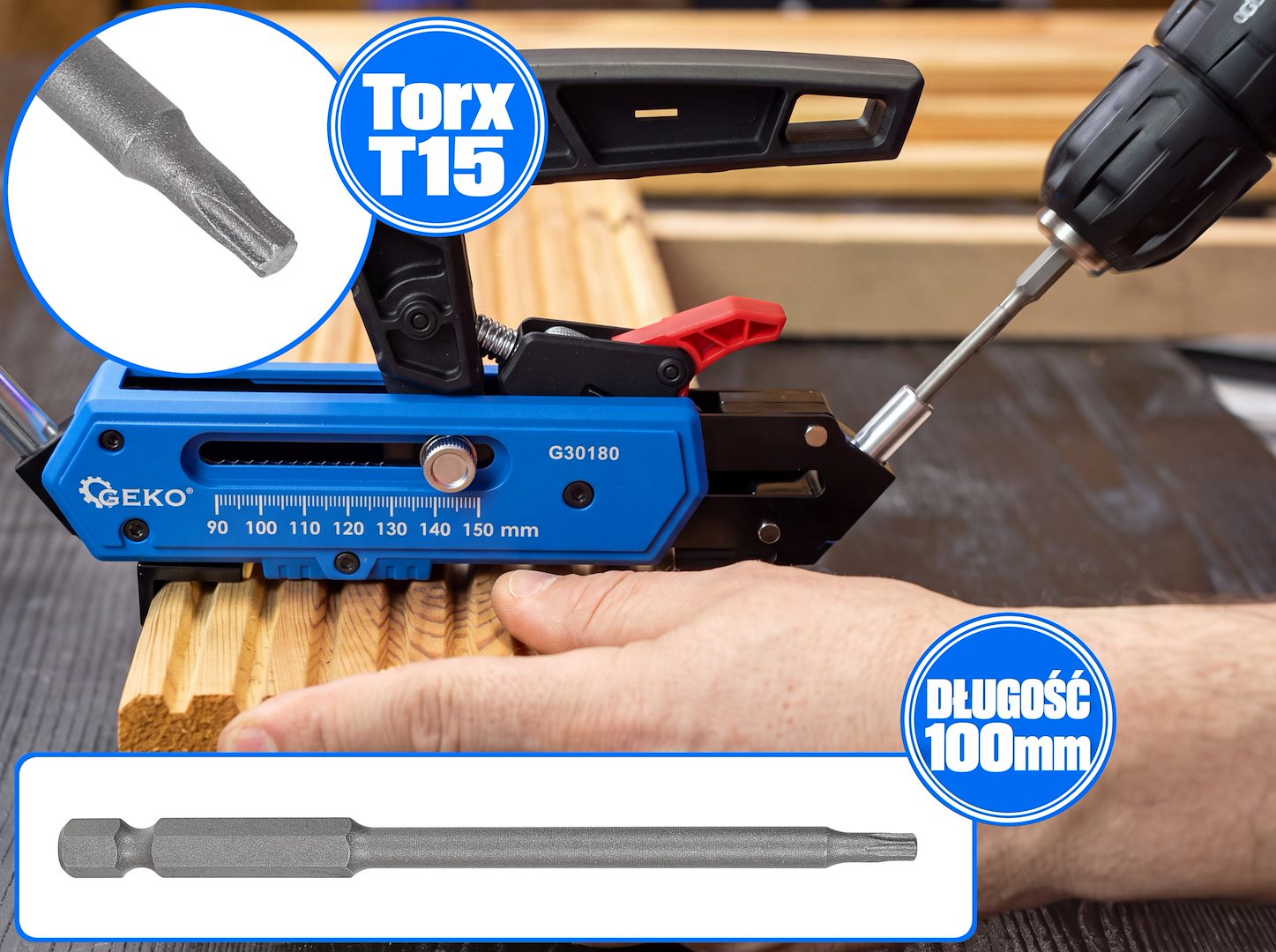 Bit Torx T15 GEKO dĺžka a hriadeľ