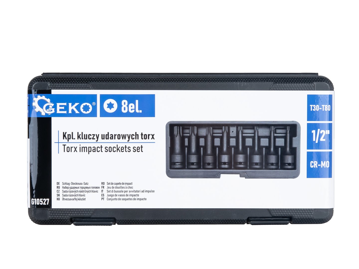 Kpl. kluczy udarowych torx 8el. 1/2" T30-T80 CR-MO (10) 2