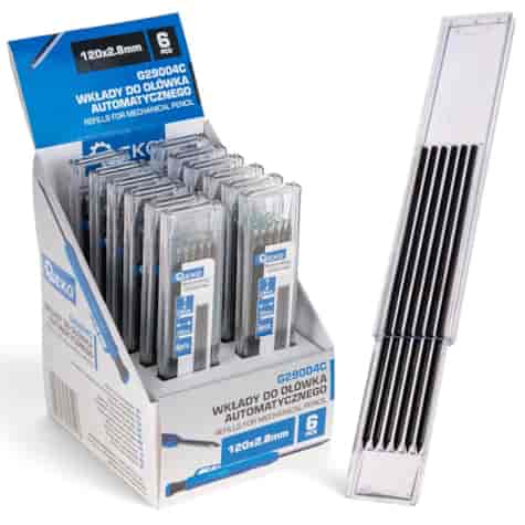 6pcs refills for mechanical pencil 120x2.8mm – display box