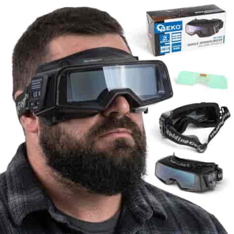 Auto-darkening welding goggles