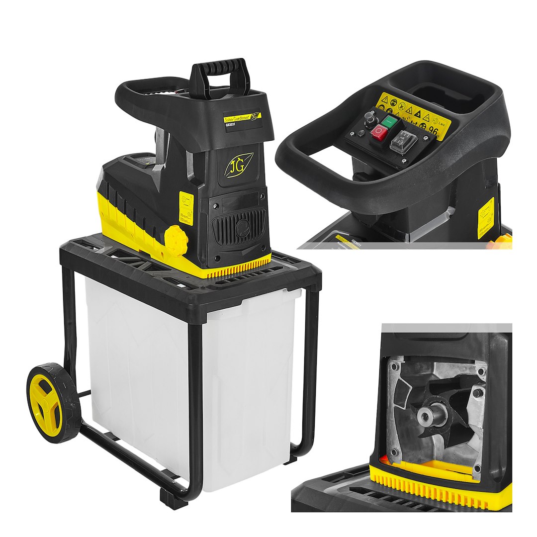 Silent Roller Garden Shredder with Collection Box 45mm- 60L