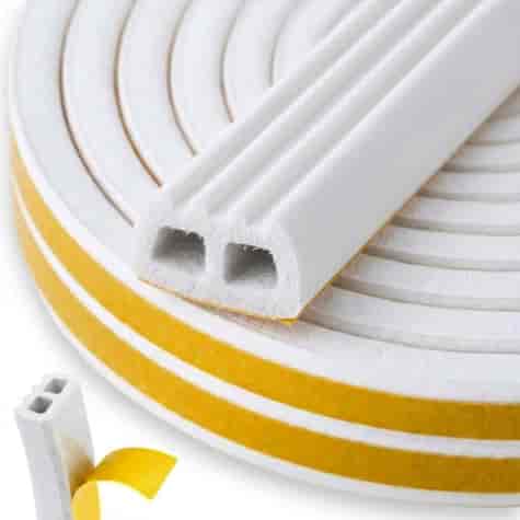 Self-adhesive seal for windows and doors EPDM type E 15x8mm 50m /white