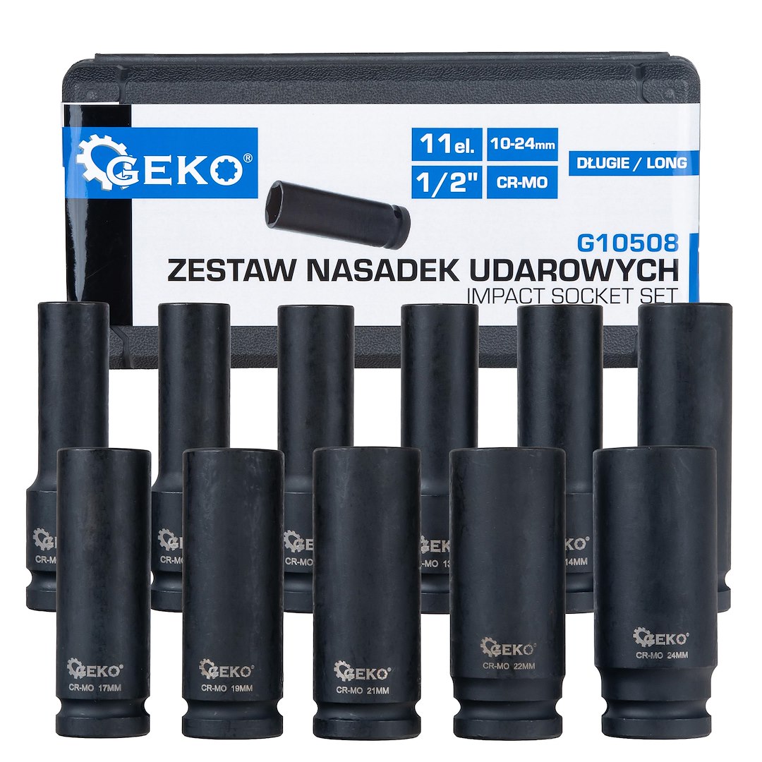 Long ietekmes ligzdas komplekts 1/2" 10-24mm (11 gab.)