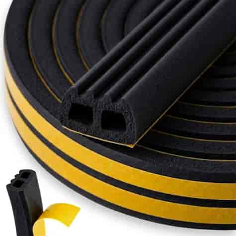 Self-adhesive seal for windows and doors EPDM type E 15x8mm 50m /black