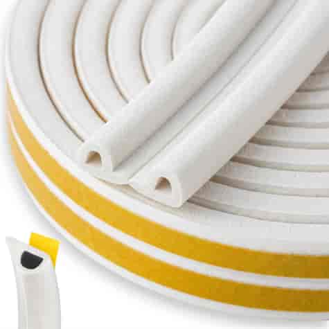 Self-adhesive seal for windows and doors EPDM type P 9x5.5mm 100m /white