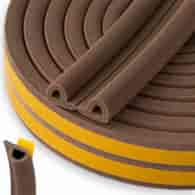 Self-adhesive seal for windows and doors EPDM type P 9x5.5mm 100m /brown