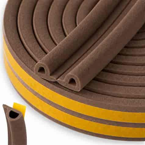 Self-adhesive seal for windows and doors EPDM type P 9x5.5mm 100m /brown