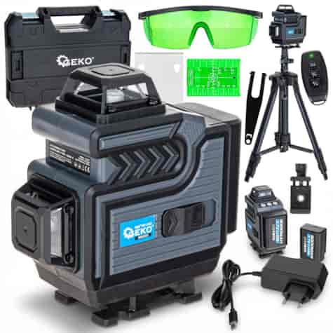 Laser krzyżowy 360° 4D zielona linia + statyw (pełny zestaw) (5)