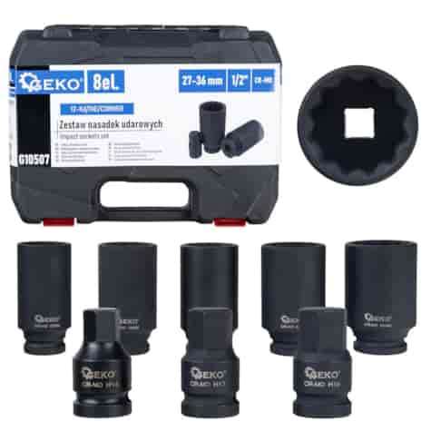 8pcs 1/2  12pt impact sockets set