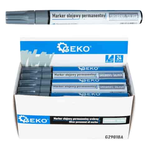 Marker olejowy permanentny srebrny – kartonik wystawowy (24/480)