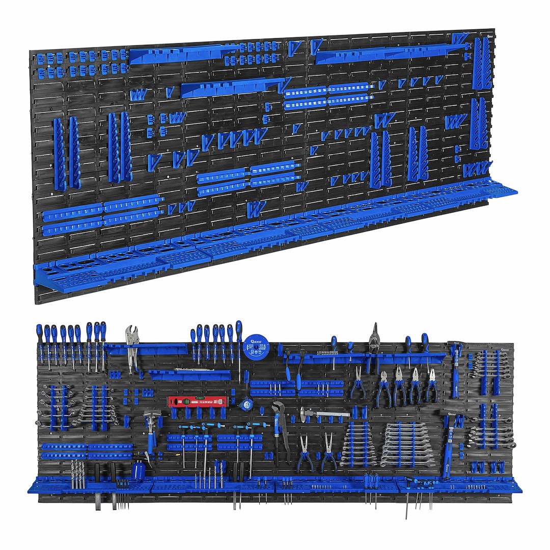 Workshop Tool Board – 8 Panel Set 2304×780mm + 128 Accessories