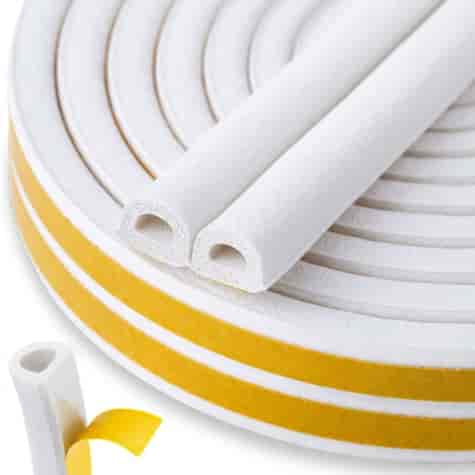 Self-adhesive seal for windows and doors EPDM type D 12x10mm 50m /white