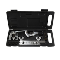 Flaring tool set with pipe cutter