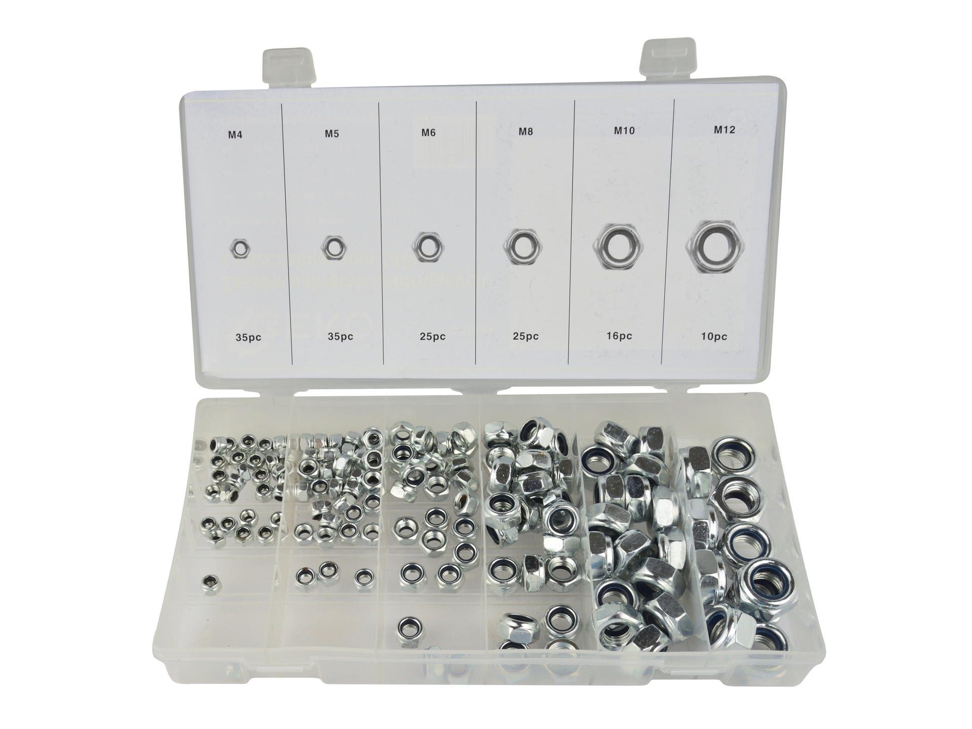 146PC nylon insert lock nut assortment