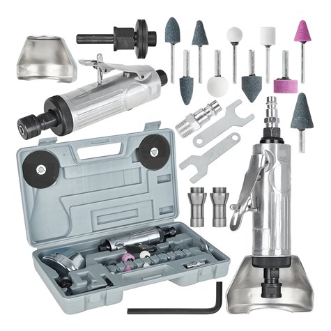 Szlifierka pneumatyczna trzpieniowa 75mm z akcesoriami(10)