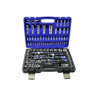 GEKO Mechanics Tools Set Polished CrV 108 pcs 1/2  & 1/4  Drive