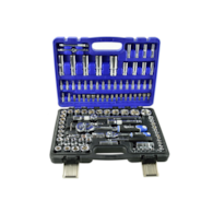 GEKO Mechanics Tools Set Polished CrV 108 pcs 1/2  & 1/4  Drive