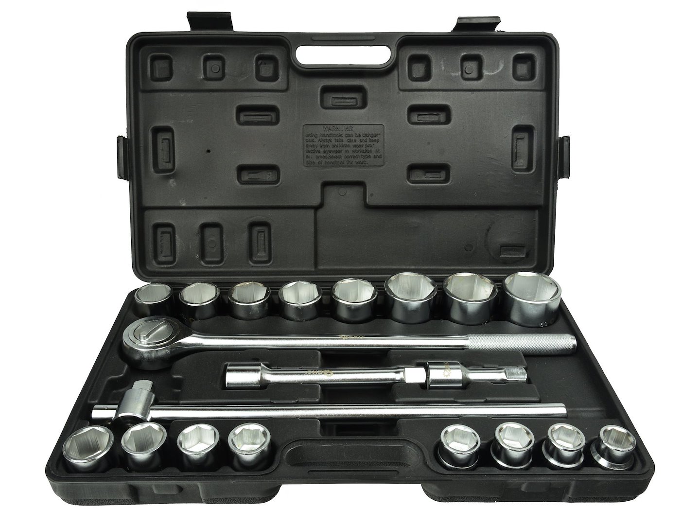 Sada nástrčných kľúčov 21 kusov 3/4" 6-bodové 19-50mm/čierne puzdro/(2)