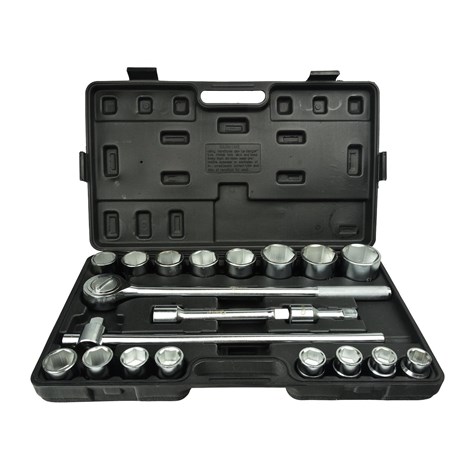 Zestaw kluczy nasad.21el.3/4  6-kąt.19-50mm/czarna walizka/(2)