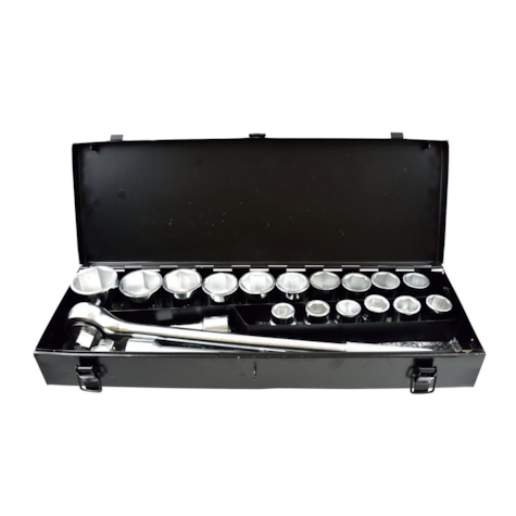 6-point Socket Set 3/4  19-50mm 21pcs /metal box/