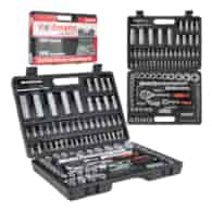 Socket Set with Ratchets, Adapters and Extensions 1/2 and 1/4 in. Drive 108 pcs