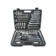 GEKO Mechanics Tools Set Polished CrV 138 pcs 1/4 , 3/8  & 1/4  Drive