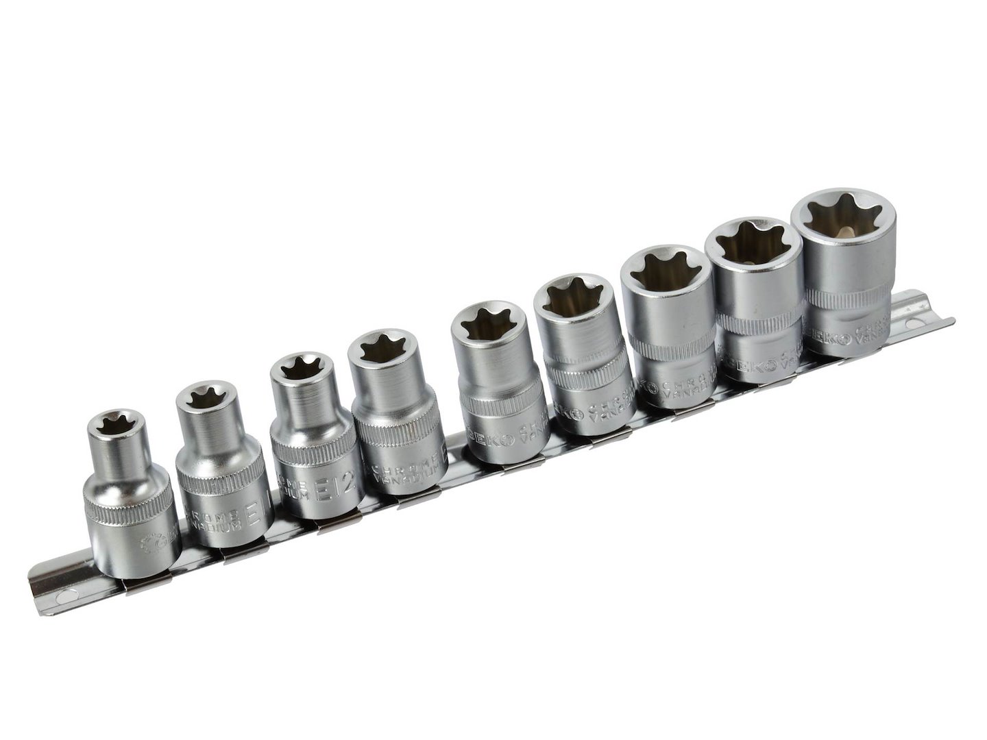 10 ks sada nátrubkov Torx E10-24,1/2" na páse GEKO(20)