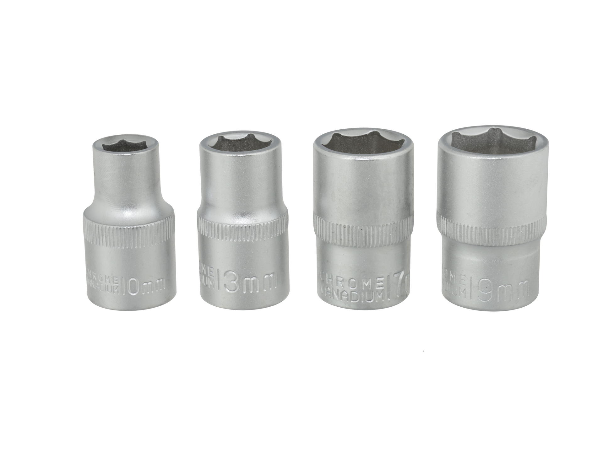 4 pcs 1/2  10-19mm Cr-V Socket Set