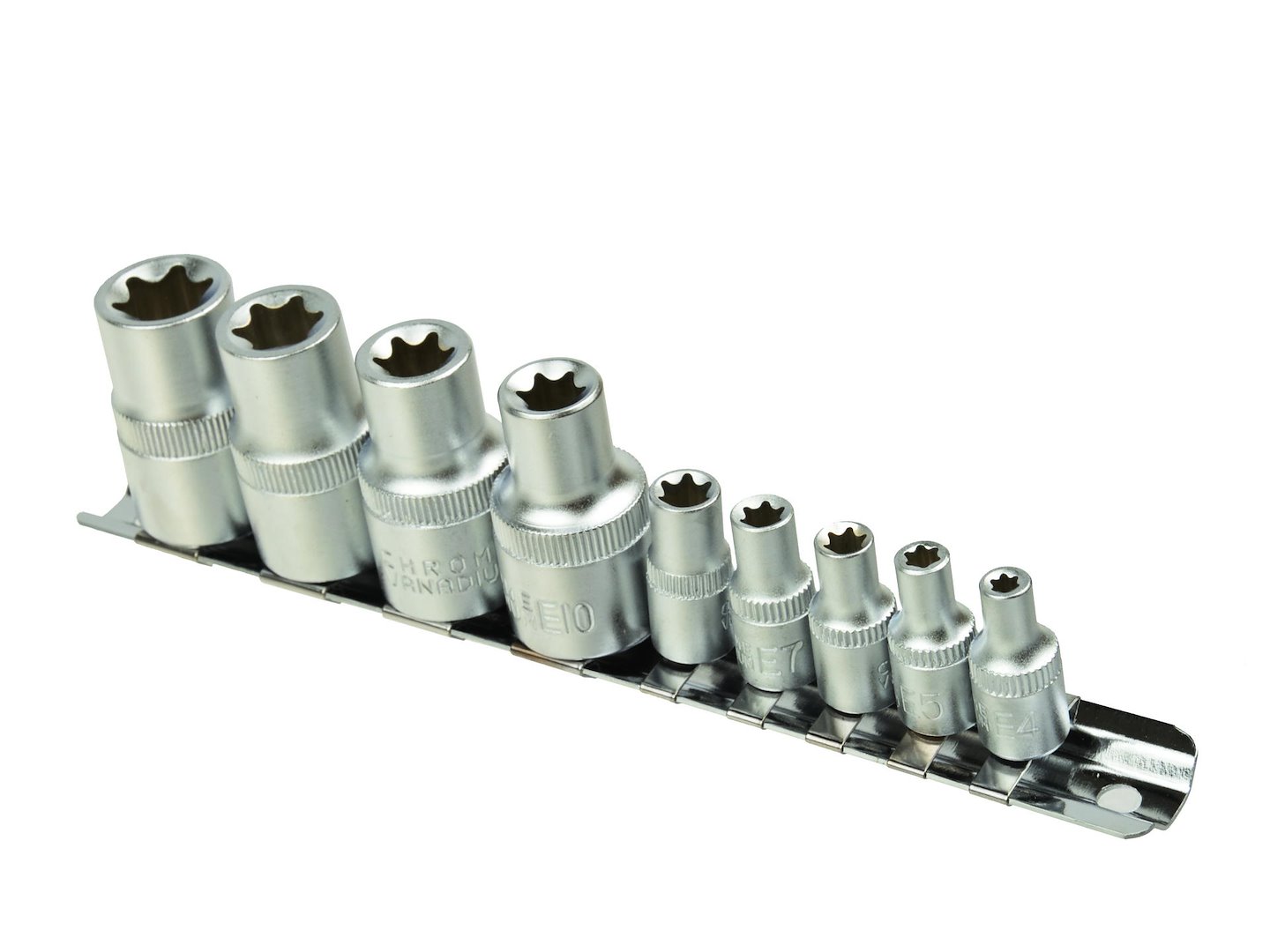 9 ks sada nátrubkov Torx E4-16,1/41/2" na páse GEKO(20)
