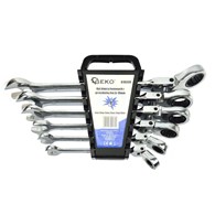 Flexible Head Ratchet Wrench Combination Spanner Set 8-19mm 6pcs