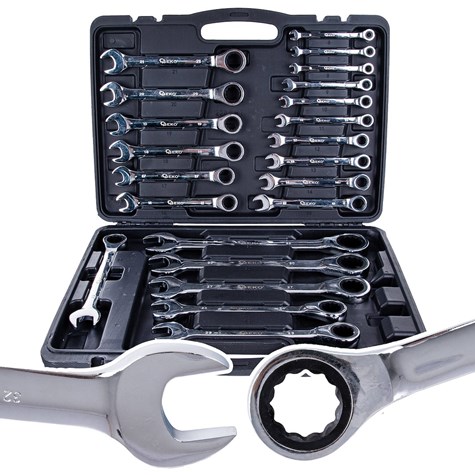 Ratchet Combination Wrench Set 6-32mm 22pcs (ALU Case)