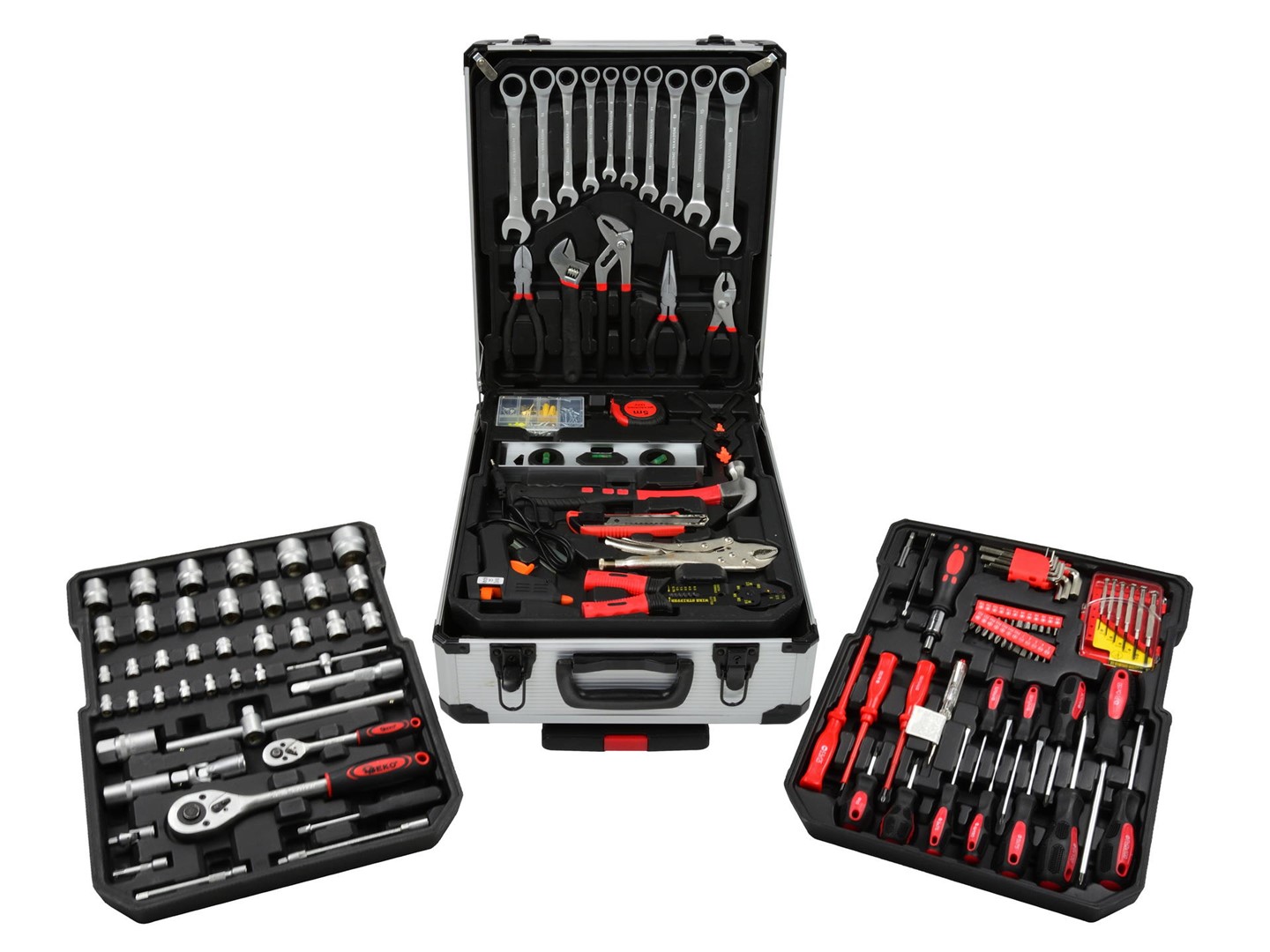 Tool set with ratchet wrench alum case  187 pcs