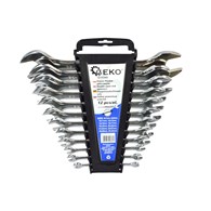 Polished Open End Wrench Spanner Set 6-32mm 12pcs (Storage Rack)