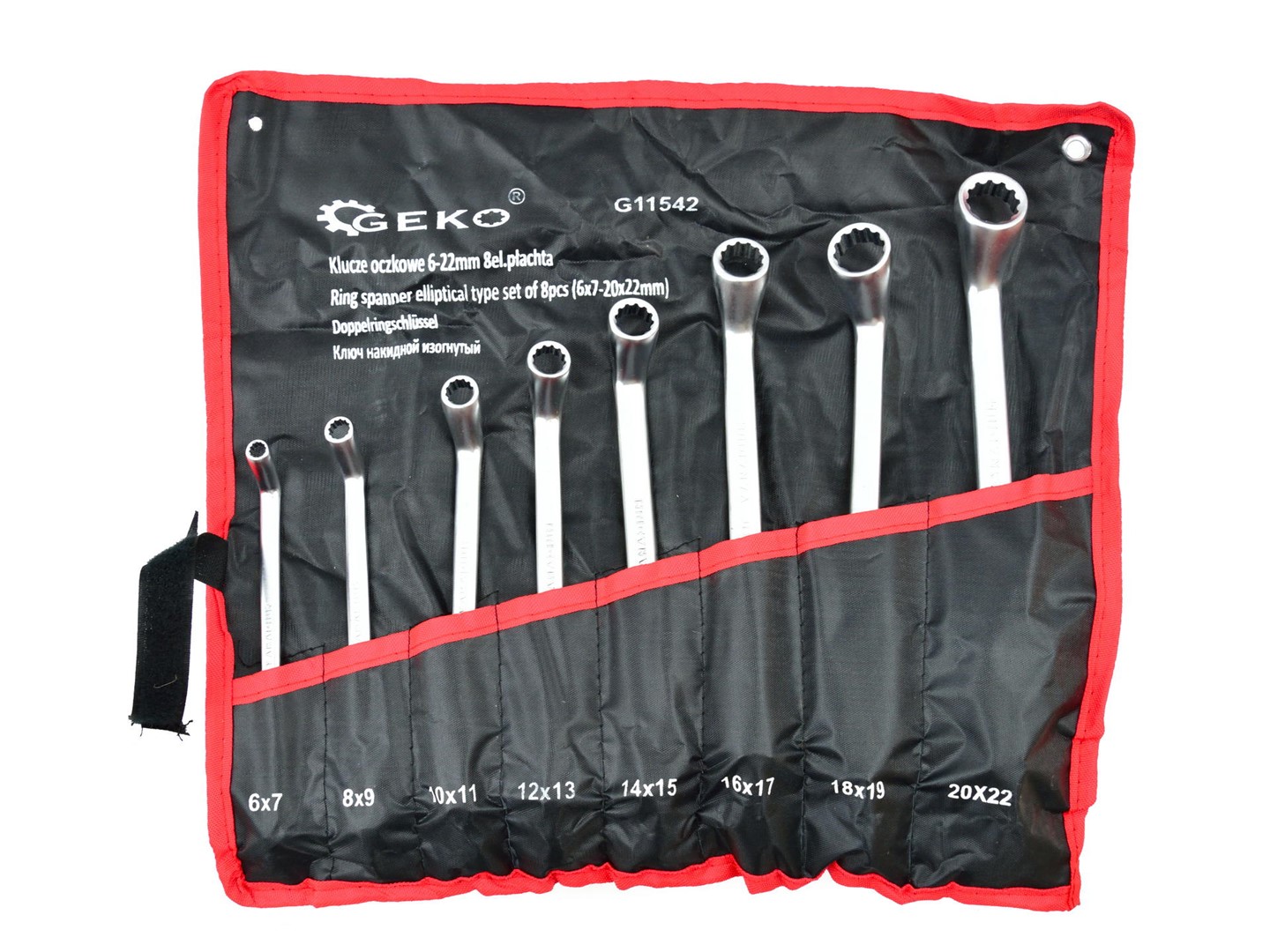 Double Ended Ring Spanner Set 8pcs (6x7-20x22mm)