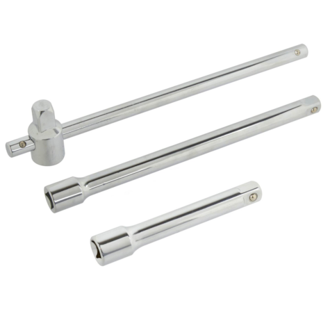 Sliding T-Handle Nut Driver Set Extension Bar 1/2  3pcs