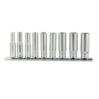 6-point Deep Socket Set 5-13 mm 1/4  Drive 9pcs CrV