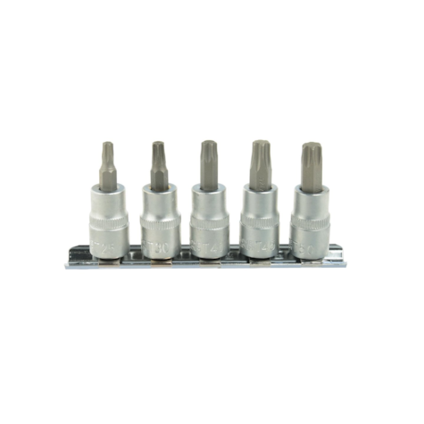 5pcs Torx Tip Socket Set T25-T50 CrV 3/8 in. Drive
