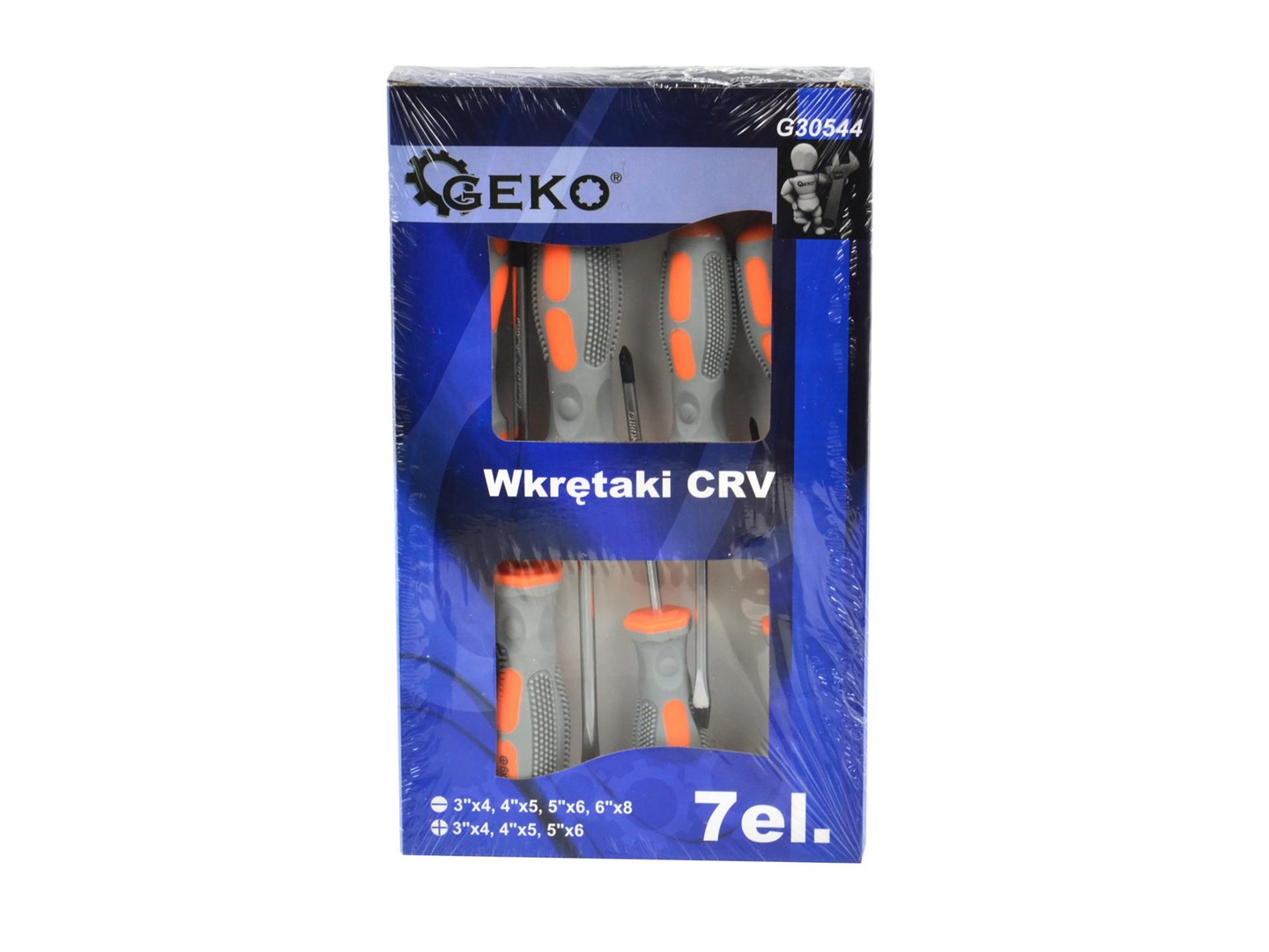 Wkrętaki CRV 7el.GEKO (szaro-pomarańcz)(24)