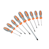 9pcs screwdrivers set orange-grey