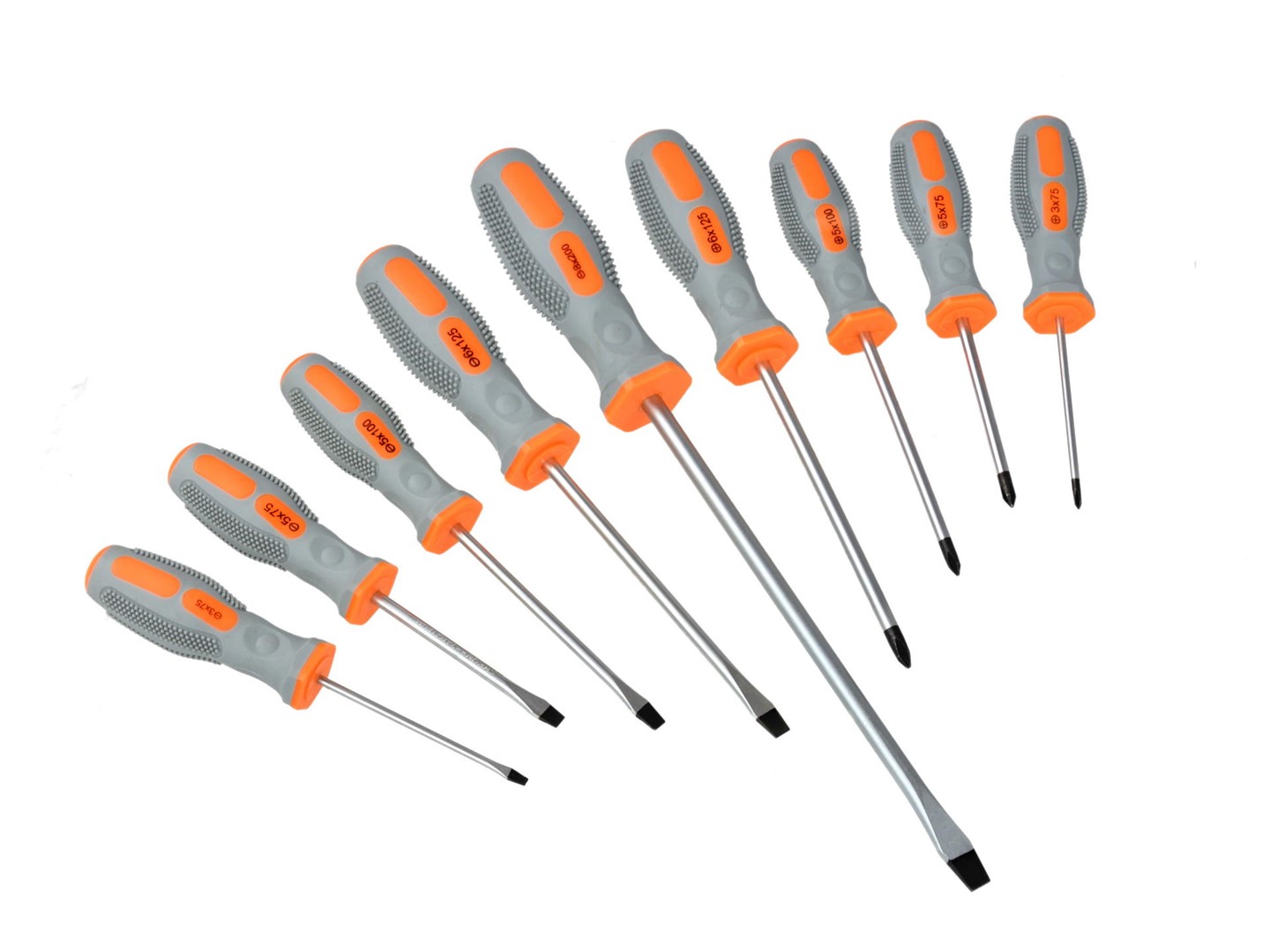 9pcs screwdrivers set orange-grey