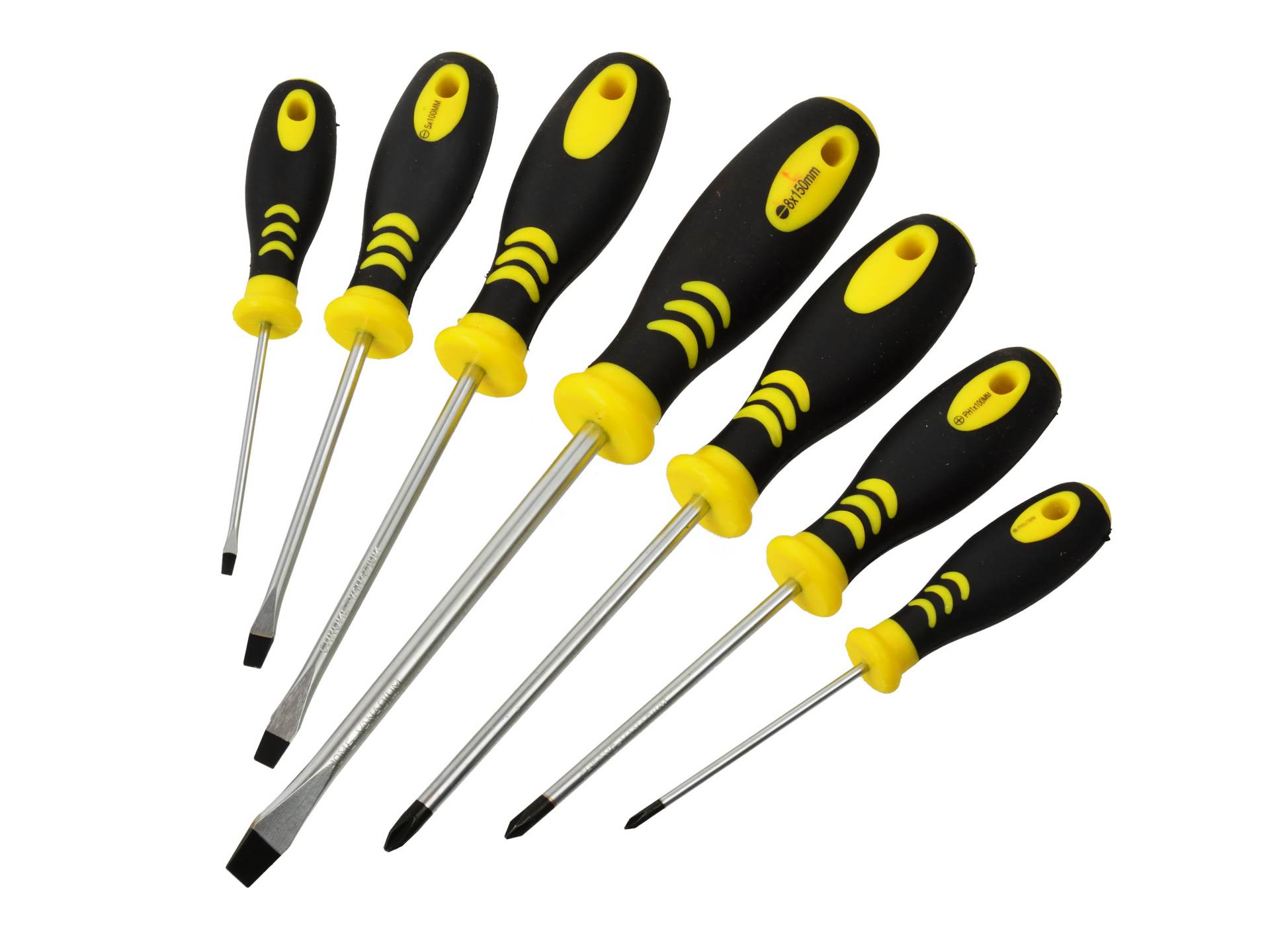 7pcs Screwdriver set CRV GEKO(black-yellow)