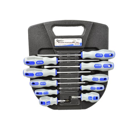 10pcs Screwdriver set CRV GEKO (blue-grey)