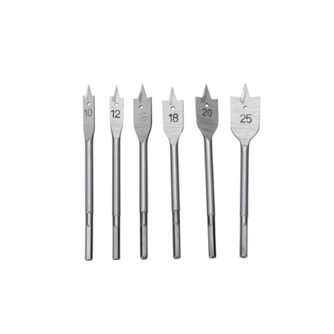 Wood Flat Bits set,6pcs/set, 10-12-16-18-20-25mm