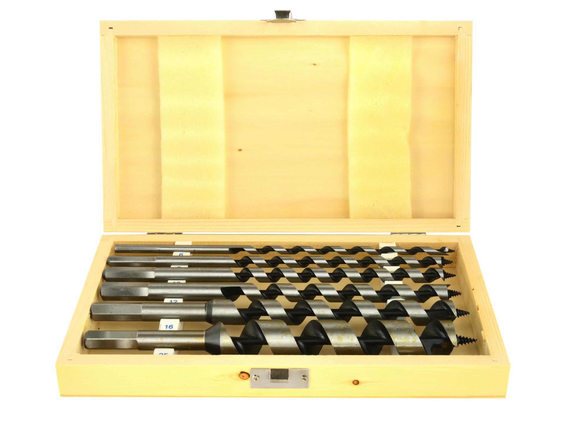 Drills wood set 230mm 6 8 10 12 16 25 wood case